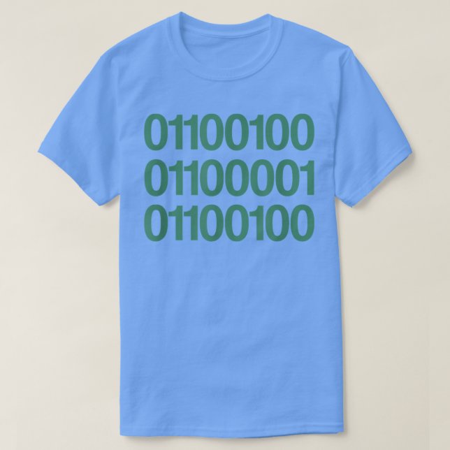 Mens Dad In Binary Code   Funny Father's Day Gift  T-Shirt (Design Front)