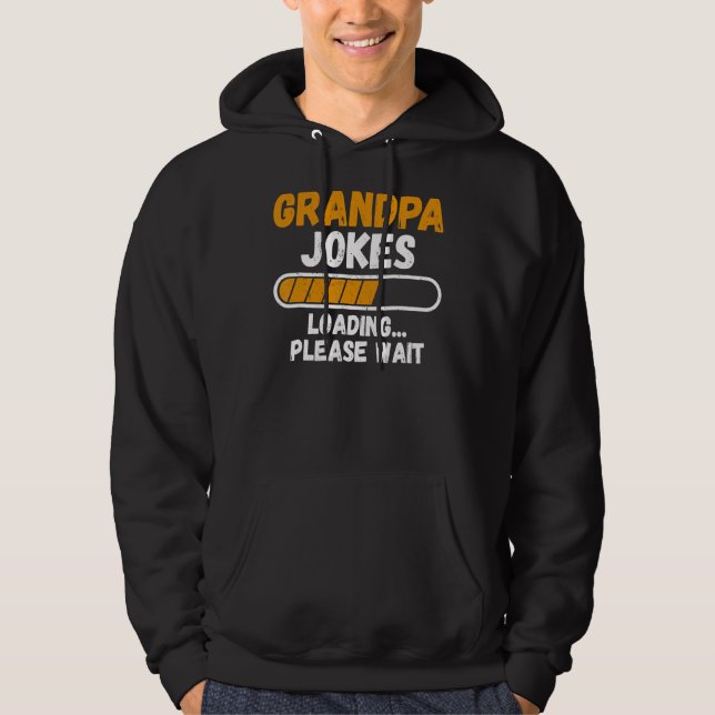 Mens  Dad  Joke Loading Fun Humor Father's Day Hoodie (Front)