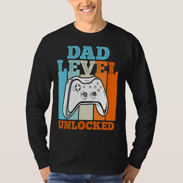 Mens Dad Level Unlocked Father To Be Daddy 2023 T-Shirt (Front)