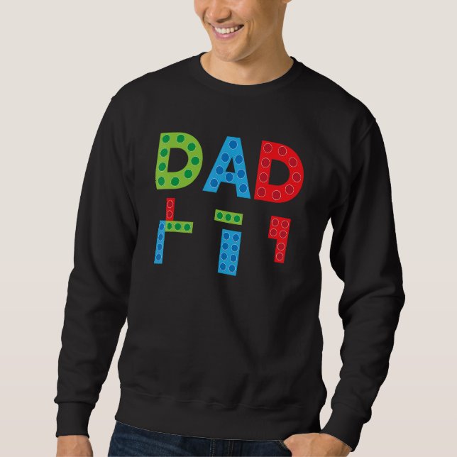 Mens Dad Master Builder Father Building Blocks Bri Sweatshirt (Front)