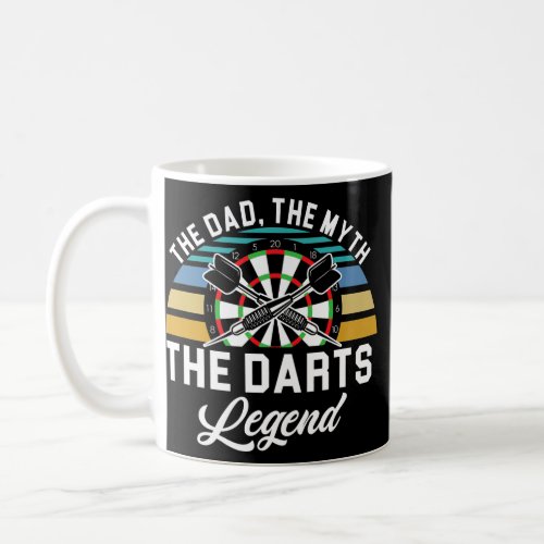 Mens Dad Myth Darts Legend Father Dart Player Coffee Mug