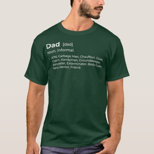 Mens Dad Noun Dictionary ATM Fathers Day Funny T_Shirt