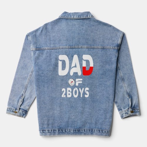Mens Dad Of 2 Boys Father Or Grandpa Of 2 Kids 10  Denim Jacket