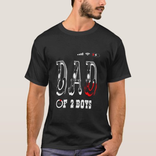 Mens Dad Of 2 Boys Father Or Grandpa Of 2 Kids 70  T_Shirt