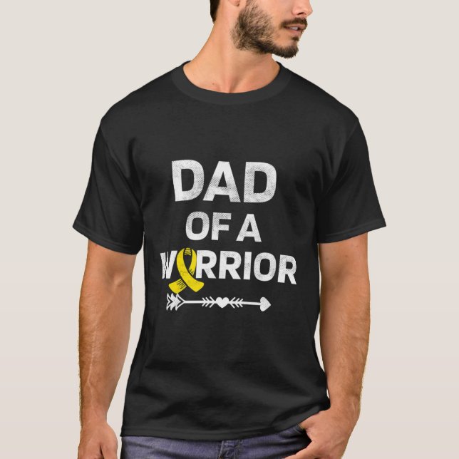 Mens Dad Of A Warrior DIPG Awareness Childhood Can T-Shirt (Front)