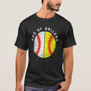 Mens Dad Of Ballers Baseball Softball Dad T-Shirt