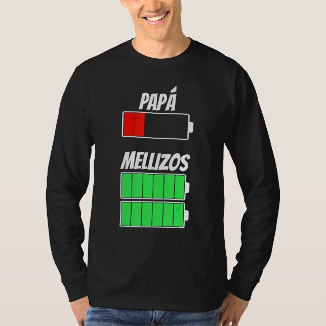 Mens Dad Of Birth Twins Battery First Twins T-Shirt (Front)