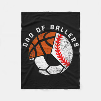 Mens Dad Of Byllers Fun Bysebyll Soccer Bysketbyll Fleece Blanket