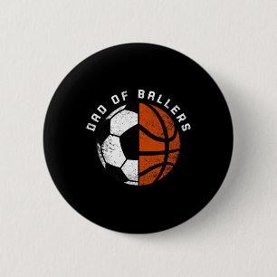 Mens Dad Of Byllers Fun Soccer Bysketbyll Dad Button