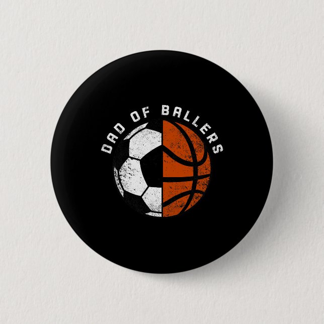 Mens Dad Of Byllers Fun Soccer Bysketbyll Dad  Button (Front)
