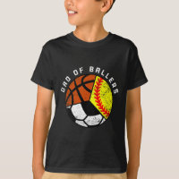 Mens Dad Of Byllers Fun Softbyll Soccer Bysketbyll