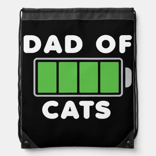 Mens Dad of Cats Full Battery  Drawstring Bag