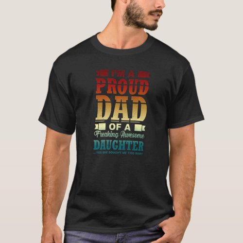 Mens  Dad Of Girls Outnumbered Proud Father Daught T_Shirt