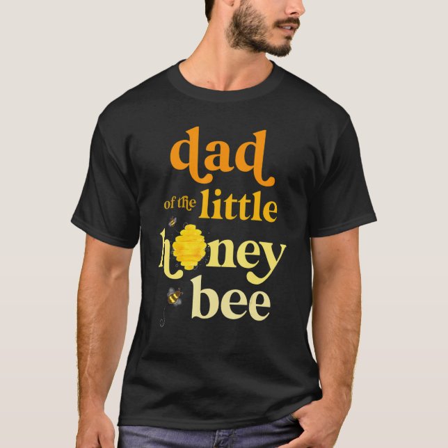 Mens Dad Of Little Honey Bee Birthday Gender Revea T-Shirt (Front)