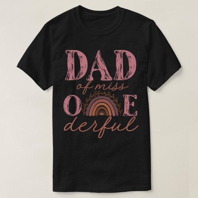 Mens Dad of Little Miss Onederful Shirt 1st Bday B (Design Front)