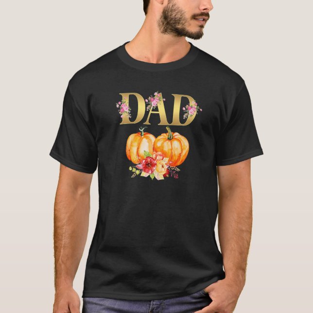 Mens Dad of Little Pumpkin 1st Birthday Daddy Papa T-Shirt (Front)