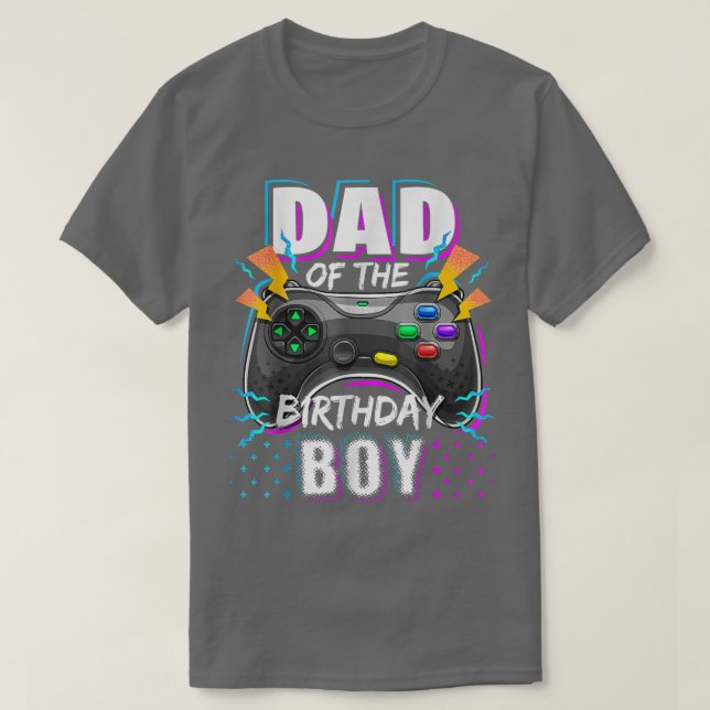 Mens Dad of the Birthday Boy Matching Video Gamer  T-Shirt (Design Front)