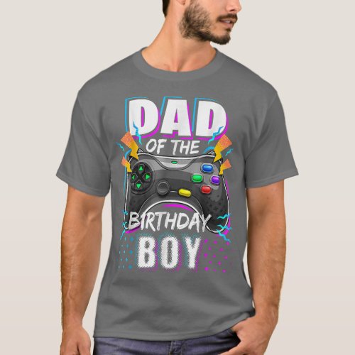 Mens Dad of the Birthday Boy Matching Video Gamer  T_Shirt