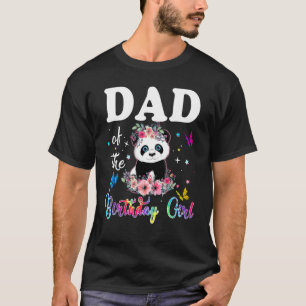 Mens Dad Of The Birthday Girl Panda Bear Party Mat T-Shirt