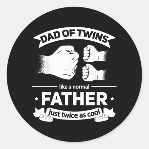 Mens Dad of Twins 2022 Father twice as cool Twin Classic Round Sticker