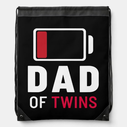 Mens Dad of Twins Funny Fathers Day Twins  Drawstring Bag