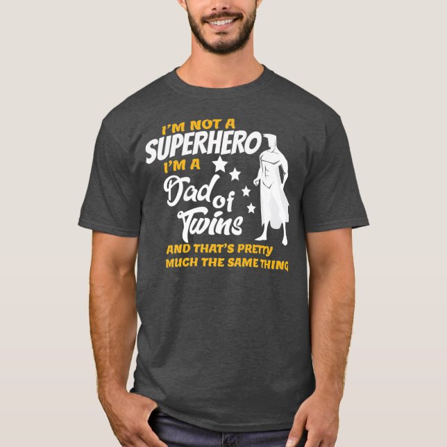 Mens Dad of Twins  Funny Gift for Twins Father T-Shirt (Front)