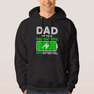 Mens Dad Of Two Daughters Fathers Day From Daught Hoodie