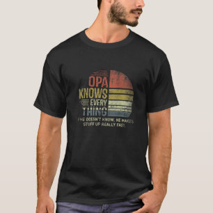 Mens Dad Opa Know Everything Retro Christmas Grand T-Shirt