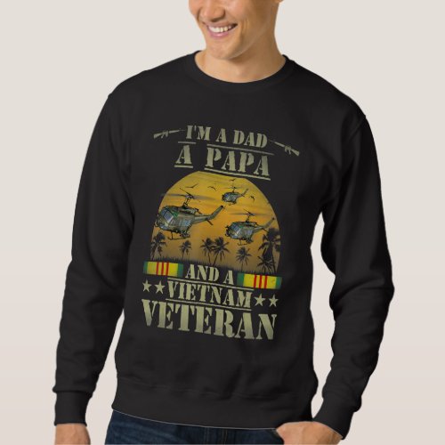 Mens Dad Papa Vietnam Veteran Helicopter Uh_1 Huey Sweatshirt