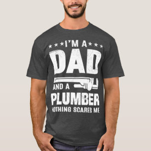 Mens Dad Plumber Funny Plumbing Fathers Day T-Shirt