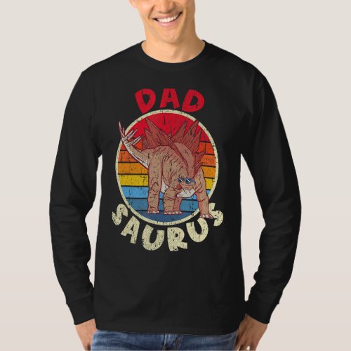 Mens Dad Saurus I Stegosaurus Stenops I Family Mat T_Shirt