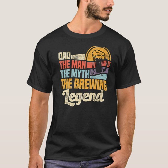 Mens Dad The Man The Myth The Brewing Legend Malt  T-Shirt (Front)