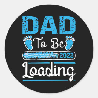 Mens Dad to be 2023 Loading Baby Boy Fathers Day Classic Round Sticker