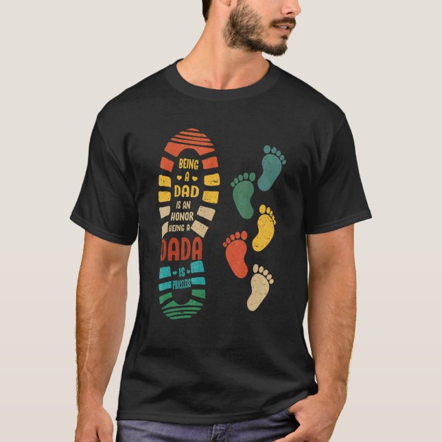 Mens Dada    Dada Shoe With Little Footprints T-Shirt (Front)