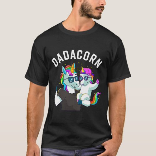 Mens Dadacorn Unicorn Dad Family Birthday Fathers  T_Shirt