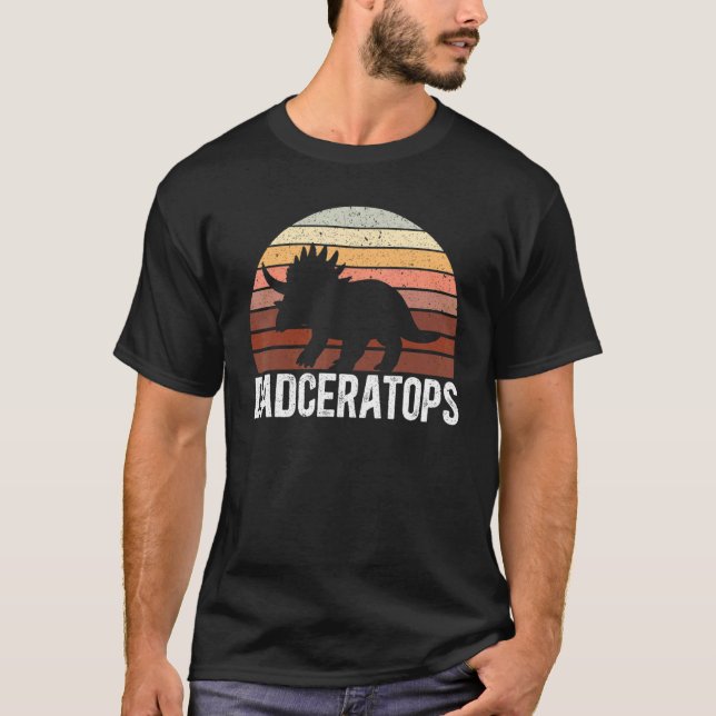 Mens Dadceratops Triceratops Dinosaur Prehistoric  T-Shirt (Front)
