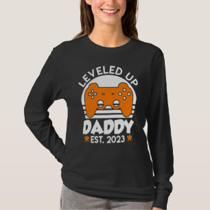 Mens Daddy 2023 Leveled Up To Dad 2023 Dad T-Shirt