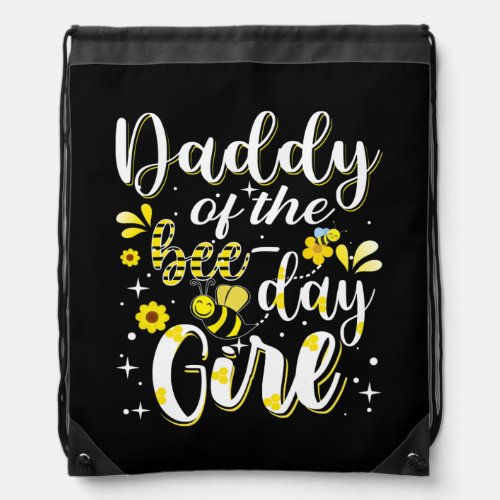 Mens Daddy Bee Birthday Party Matching Family Drawstring Bag