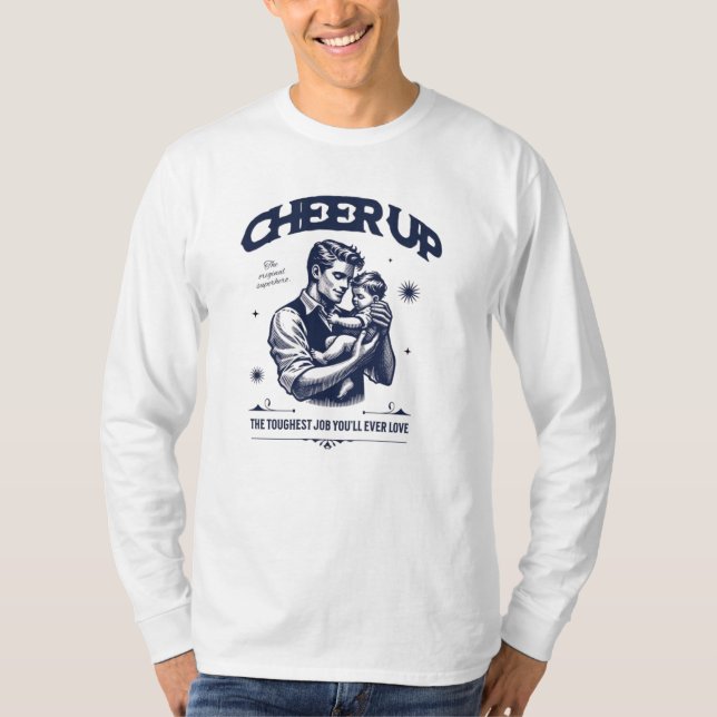 MEN'S DADDY CHEER UP LONG SLEEVE T-SHIRT  (Front)