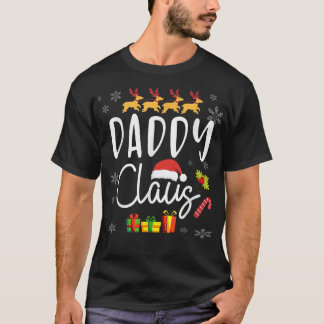 Mens Daddy Claus Christmas Gift Pajamas Santa Hat T-Shirt