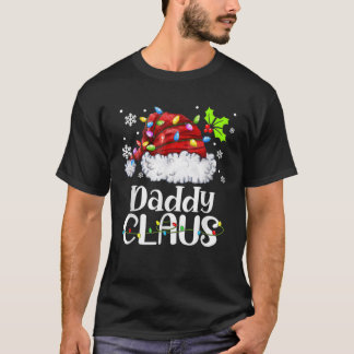 Mens Daddy Claus Santa Hat Christmas Light Xmas Fa T-Shirt