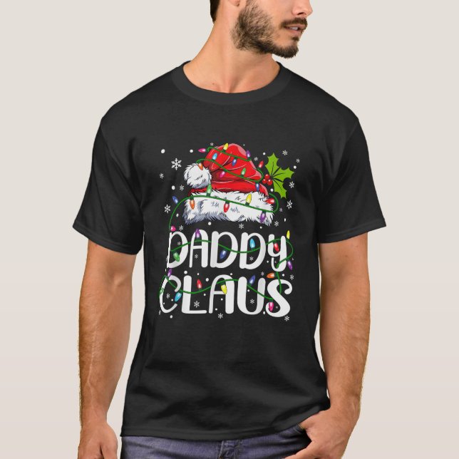 Mens Daddy Claus Shirt Christmas Lights Pajama Fam (Front)