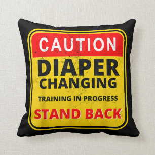 Mens Daddy Diaper Kit New Dad Survival Dad's Baby Throw Pillow