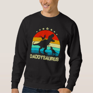 Mens Daddy Dinosaur Daddysaurus 2 Two Kids Father' Sweatshirt