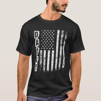 Mens Daddy Gift Father s Day American Flag 4th of T-Shirt