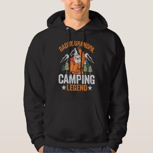 Mens Daddy Grandpa Camping Legend Sloth Rv Camper  Hoodie