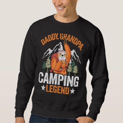 Mens Daddy Grandpa Camping Legend Sloth Rv Camper  Sweatshirt