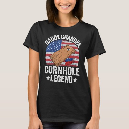 Mens Daddy Grandpa Cornhole Legend Dad Corn Hole U T_Shirt