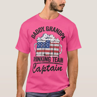 Mens Daddy Grandpa USA Drinking Team Captain Dad 4 T-Shirt