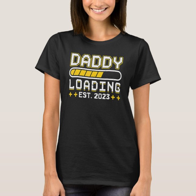 Mens Daddy Loading Est 2023 Dad Father's Day T-Shirt (Front)